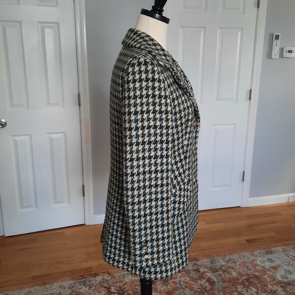 Vintage Houndstooth Pattern Fitted Jacket - image 3